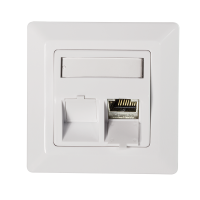 LogiLink Flush-mounted Outlet for 2 Keystone Jacks, Signal white