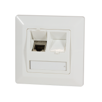 LogiLink Flush-mounted Outlet for 2 Keystone Jacks, Pure white