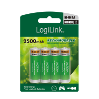 LogiLink Battery, Rechargeable, NiMH, AA, 4pcs. Blister