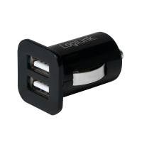 USB 2-Port Car charger set, with anti-slip mat, black