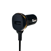 LogiLink USB Car Charger, 2 Port, 10.5W, fixed Typ-C USB cable