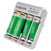 LogiLink Battery Charger, 4x AA or 4x AAA and 1x 9V battery