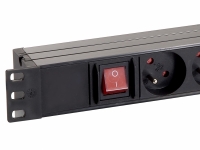 The Linq 19" PDU 8 outlets UTE(FR) + on/off switch 1.8 mtr Black