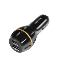 LogiLink USB car charger, 2x USB ports with QC technology, 19.5W