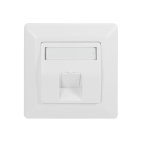 LogiLink Faceplate for 1 keystone jack, 45° outlet, signal white