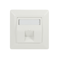 LogiLink Face plate for 1 keystone jack, 45° outlet, pure white
