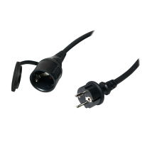 LogiLink Power Cord, Extension outdoor, 5.00m, black