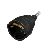 LogiLink Power Cord, Extension, black/grey, textile cable, 3,00m, indoor