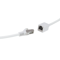Cat.6A premium patch cable extension, white,  2 m