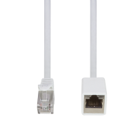 Cat.6A premium patch cable extension, white,  5 m