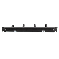 LogiLink 19" cable management bar with 4 metal brackets and brush strip, black