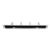 LogiLink 19" cable management bar with 4 metal brackets and brush strip, grey