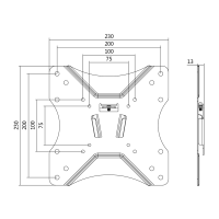 TV wall mount, 23–42", fixed, 25 kg max.