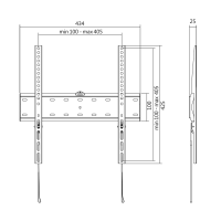 TV wall mount, 32–55", fixed, 40 kg max.