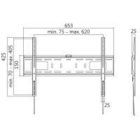 TV wall mount, 37–70", fixed, 50 kg max.