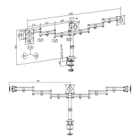 Triple monitor mount, 13–27", steel, arm length: each 746 mm