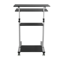 Sit-stand workstation, height adjustable, mobile, 60 kg max.