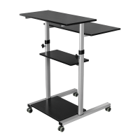 Sit-stand workstation, height adjustable, mobile, 60 kg max.