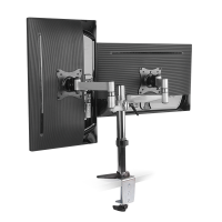 Dual monitor mount, 13–27", aluminum, arm length: 342 mm