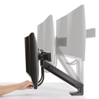 Dual monitor mount, 17–27", with handle, curved screens