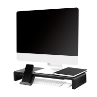 Ergonomic tabletop monitor riser, 420–520 mm long