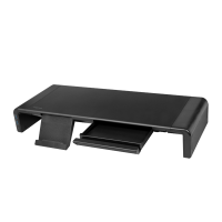 Ergonomic tabletop monitor riser, 420–520 mm long, 2x USB 3.0, 1x USB-C