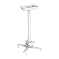 Projector mount, arm length: 595–895 mm, white