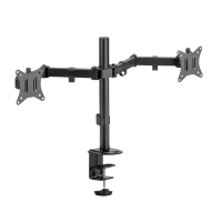 Dual monitor mount, 17–32", arm length: each 376 mm, aluminum