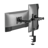 Dual monitor mount, 17–32", arm length: each 376 mm, aluminum