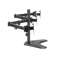 Triple monitor mount, 17–27", arm length: each 658 mm, with smartphone holder, aluminum