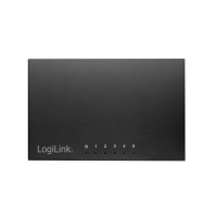 LogiLink 5-Port Gigabit Ethernet desktop switch, black metal casing