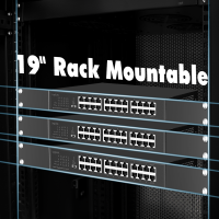24 port Gigabit Ethernet network switch, desktop or 19" rackmount