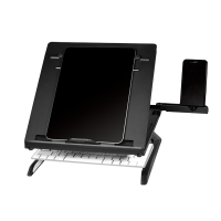 Notebook stand with smartphone holders, 10–16"