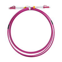 Steel armored fiber patch cable OM4, Duplex LC/UPC - LC/UPC, 1.0 m