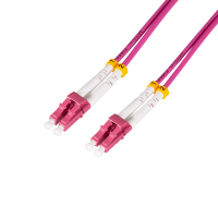 Steel armored fiber patch cable OM4, Duplex LC/UPC - LC/UPC, 2.0 m