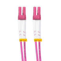 Steel armored fiber patch cable OM4, Duplex LC/UPC - LC/UPC, 20 m