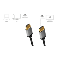 HDMI cable, A/M to A/M, 4K/60 Hz, alu, black/grey, 1 m