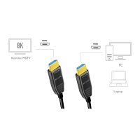 HDMI cable, A/M to A/M, 8K/60 Hz, AOC, black, 15 m
