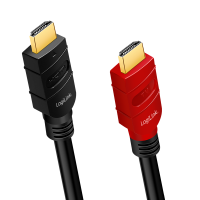 HDMI cable, A/M to A/M, 4K/60 Hz, amplifier, black/red, 15 m