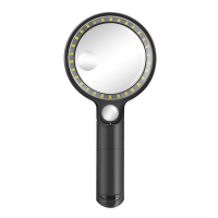Magnifying glass with light, 5x, 13x and 20x magnification, black
