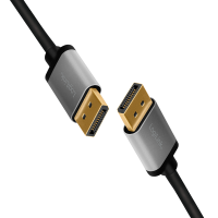 DisplayPort cable, DP/M to DP/M, 4K/60 Hz, alu, black/grey, 1 m