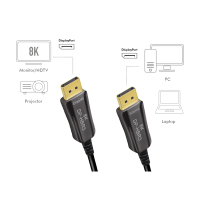 DisplayPort cable, DP/M to DP/M, 8K/60 Hz, AOC, black, 20 m