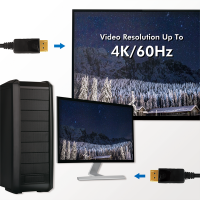 DisplayPort cable, DP/M to DP/M, 4K/60 Hz, black, 5 m