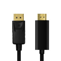 DisplayPort cable, DP/M to HDMI-A/M, 4K/30 Hz, black, 2 m