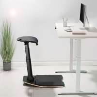 Ergonomic leaning chair, anti-fatigue mat, mobile, height adjust.