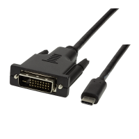 USB Type-C cable, C/M to DVI-D/M, 1080p, black, 1.8 m