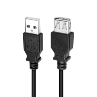 USB 2.0 cable, USB-A/M to USB-A/F, black, 2 m