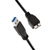USB 3.0 cable, USB-A/M to Micro-USB/M, black, 0.6 m
