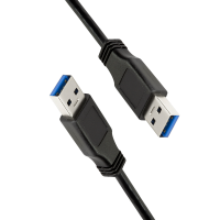 USB 3.0 cable, USB-A/M to USB-A/M, black, 1 m