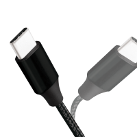 USB 2.0 Type-C cable, C/M to USB-A/M, fabric, black, 1 m